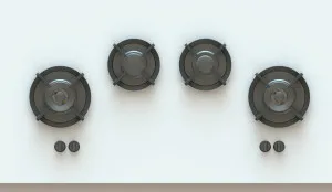 Pitt Drum 4 Burner Natural Gas Cooktop Black Brass DRUM4BTNG by Pitt, a Cooktops for sale on Style Sourcebook