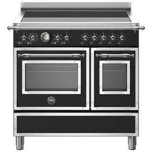 Bertazzoni 90cm Heritage Matte Black Induction Freestanding Double Oven HER95I2ENET by Bertazzoni, a Cooktops for sale on Style Sourcebook