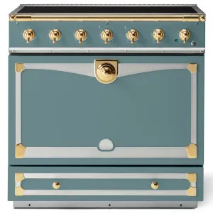 La Cornue Albertine 90cm Induction Freestanding Oven Ocean with Polished Brass ALB90EIOC-BN by La Cornue, a Cooktops for sale on Style Sourcebook