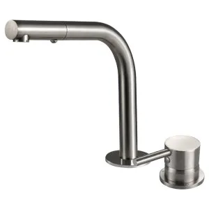Rogerseller Tonic Hob Sink Mixer and Outlet with Pull Out Spray - Brushed Nickel 360601375207 by Rogerseller, a Kitchen Taps & Mixers for sale on Style Sourcebook