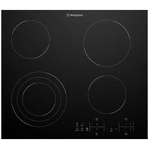 Westinghouse 60cm Triple Variable Zone 4 Burner Cooktop WHC643BE by Westinghouse, a Cooktops for sale on Style Sourcebook