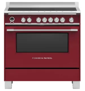 Fisher & Paykel Series 9 90cm Classic Freestanding Induction Pyrolytic Cooker Red OR90SCI6R1 by Fisher & Paykel, a Cooktops for sale on Style Sourcebook