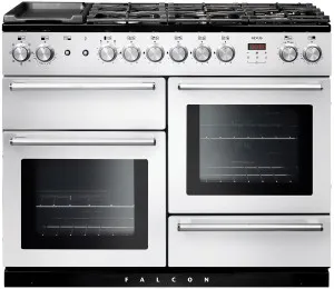 Falcon 110cm Nexus Freestanding Dual Fuel Oven/Stove White and Chrome NEX110DFWH-CH by Falcon, a Cooktops for sale on Style Sourcebook