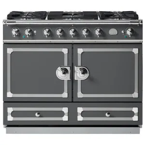 La Cornue Cornufe 110cm Dual Fuel Freestanding Oven Graphite with Polished Chrome CFE110DFGR-C by La Cornue, a Cooktops for sale on Style Sourcebook