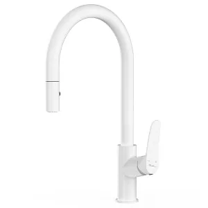 Oliveri Verona Pull out Goose Neck Mixer Tap White VA306507WH-P by Oliveri, a Kitchen Taps & Mixers for sale on Style Sourcebook