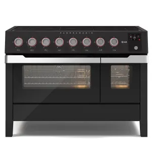 ILVE 120cm Panoramagic Induction Double Freestanding Oven Matte Black PMI127S3MK by Ilve, a Ovens for sale on Style Sourcebook