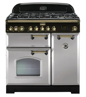 Falcon 90cm Classic Deluxe Royal Pearl Dual Fuel Freestanding Oven CDL90DFRP-BR by Falcon, a Cooktops for sale on Style Sourcebook