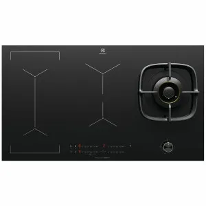 Electrolux 90cm Gas Wok Burner & 4 Zone Induction Cooktop with Hob2Hood EHH957BE by Electrolux, a Cooktops for sale on Style Sourcebook