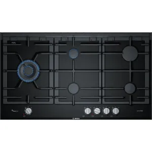 Bosch Series 8 Accentline 90cm Gas Cooktop Ceramic Glass Black PRS9A6L70A by Bosch, a Cooktops for sale on Style Sourcebook
