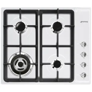 Smeg 60cm White Enamel Gas Cooktop CIR66EBS3 by Smeg, a Cooktops for sale on Style Sourcebook