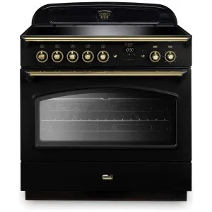 Falcon 90cm Classic FX Induction Freestanding Oven/Stove Black and Brass CLA90FXEIBL-BR by Falcon, a Ovens for sale on Style Sourcebook