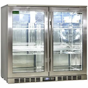 Rhino 208L Heated Glass Two Door Bar Fridge Stainless Steel SG2H-HD by Rhino, a Refrigerators, Freezers for sale on Style Sourcebook