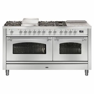 ILVE Nostalgie 150cm Freestanding Dual Fuel Oven/Stove Teppanyaki Plate P15FSDNE3SSC by Ilve, a Ovens for sale on Style Sourcebook