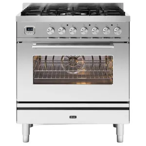 ILVE Professional Plus 80cm 5 Burner Freestanding Dual Fuel Oven/Stove Stainless Steel P08DWE3SS by Ilve, a Cooktops for sale on Style Sourcebook