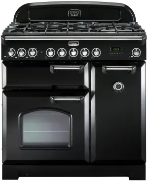 Falcon 90cm Classic Deluxe Freestanding Dual Fuel Oven/Stove Black and Chrome CDL90DFBL-CH by Falcon, a Cooktops for sale on Style Sourcebook