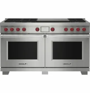 WOLF 152cm Freestanding Dual Fuel Oven/Stove with Dual Griddle - LPG Gas ICBDF60650DGSPLPG by Wolf, a Cooktops for sale on Style Sourcebook