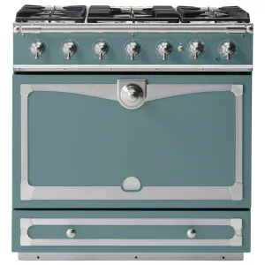 La Cornue Albertine 90cm Dual Fuel Freestanding Oven Ocean with Brushed Nickel ALB90DFOC-N by La Cornue, a Cooktops for sale on Style Sourcebook