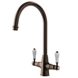 Turner Hastings Ludlow Double Mixer Tap English Bronze LU110DM-EB by Turner Hastings, a Kitchen Taps & Mixers for sale on Style Sourcebook