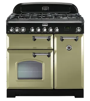 Falcon 90cm Classic Deluxe Freestanding Dual Fuel Oven/Stove Olive Green and Chrome CDL90DFOG-CH by Falcon, a Cooktops for sale on Style Sourcebook