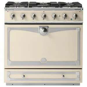 La Cornue Albertine 90cm Dual Fuel Freestanding Oven Morning Dew with Brushed Nickel ALB90DFMD-N by La Cornue, a Cooktops for sale on Style Sourcebook