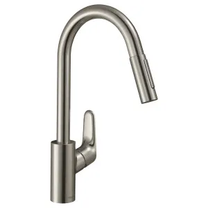 Hansgrohe Focus M41 Pull Out Kitchen Mixer - Stainless Steel 31815803 by Hansgrohe, a Kitchen Taps & Mixers for sale on Style Sourcebook