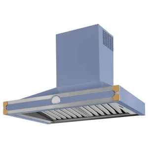 La Cornue Albertine 90cm Canopy Rangehood Paris Blue with Polished Brass HS9PF21ET0 by La Cornue, a Rangehoods for sale on Style Sourcebook