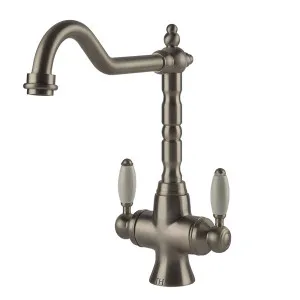 Turner Hastings Providence Double Sink Mixer Brushed Nickel PR402DM-BN by Turner Hastings, a Kitchen Taps & Mixers for sale on Style Sourcebook