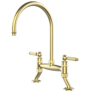 Turner Hastings Novanta Bridge Sink Mixer Brushed Brass NV506BM-BB by Turner Hastings, a Kitchen Taps & Mixers for sale on Style Sourcebook