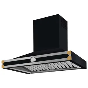 La Cornue Albertine 90cm Canopy Rangehood Shiny Black with Polished Brass HS9MF21ET0 by La Cornue, a Rangehoods for sale on Style Sourcebook