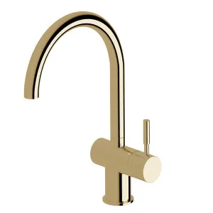 Sussex Taps Voda Curved Sink Mixer Tap - Pure Gold VSMC-59 by Sussex Taps, a Kitchen Taps & Mixers for sale on Style Sourcebook