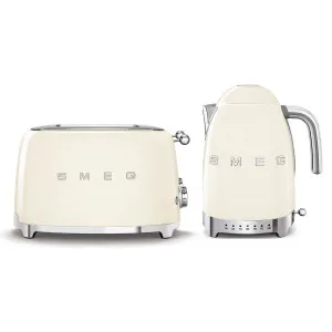 Smeg Temperature Control Kettle and Four Slice Toaster Breakfast Pack Cream KLF04CRAUTSF03CRAU by Smeg, a Small Kitchen Appliances for sale on Style Sourcebook