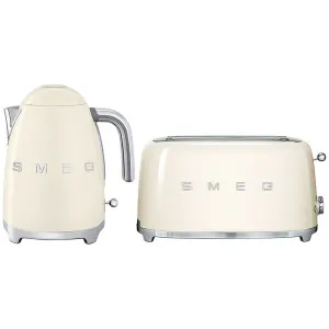 Smeg Kettle and 4 Slice Toaster Pack Cream KLF03CRAUTSF02CRAU by Smeg, a Small Kitchen Appliances for sale on Style Sourcebook