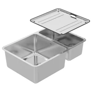 Abey Lago 1 and 1/2 Bowl Sink with Drainer Tray NL180 by Abey, a Kitchen Sinks for sale on Style Sourcebook