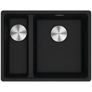 Franke Maris 340/150mm 1 and 1/2 Bowl Left Undermount Sink with Extension Drainer Onyx MRG160SBLON-FPC by Franke, a Kitchen Sinks for sale on Style Sourcebook