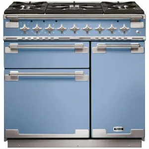 Falcon 90cm Elise Freestanding Dual Fuel Oven/Stove China Blue and Nickel ELS90DFCA/N by Falcon, a Cooktops for sale on Style Sourcebook