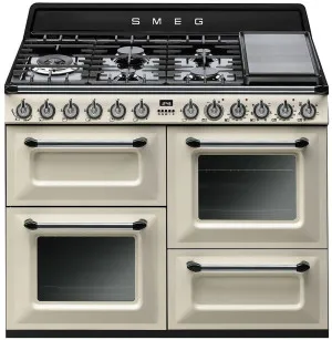 Smeg 110cm Victoria Aesthetic Dual Fuel Freestanding Oven/Stove TRA4110P by Smeg, a Cooktops for sale on Style Sourcebook