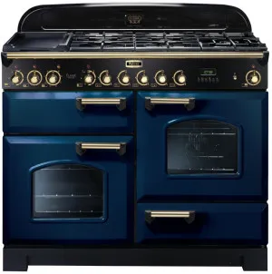 Falcon 110cm Classic Deluxe Royal Blue Dual Fuel Freestanding Oven CDL110DFRB-BR by Falcon, a Cooktops for sale on Style Sourcebook