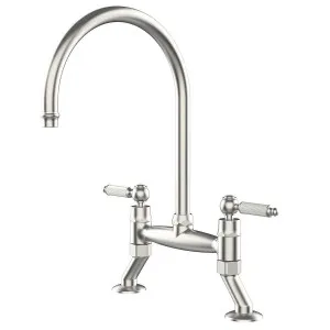 Turner Hastings Novanta Bridge Sink Mixer Brushed Nickel NV507BM-BN by Turner Hastings, a Kitchen Taps & Mixers for sale on Style Sourcebook