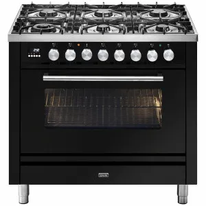 ILVE Professional Plus 90cm Freestanding Dual Fuel Oven/Stove with Milano Knobs P096DWE3BK by Ilve, a Cooktops for sale on Style Sourcebook