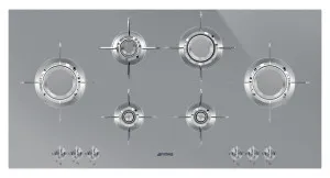 Smeg 100cm Linea Aesthetic Natural Gas Cooktop PXL6106AU by Smeg, a Cooktops for sale on Style Sourcebook