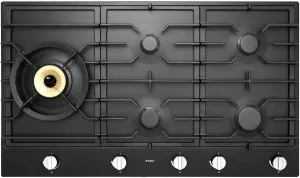 ASKO 90cm Natural Gas Cooktop with Super Flex Wok Burner Black Matte HG1986AD by Asko, a Cooktops for sale on Style Sourcebook