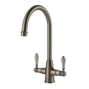 Turner Hastings Ludlow Double Sink Mixer Brushed Nickel LU102DM-BN by Turner Hastings, a Kitchen Taps & Mixers for sale on Style Sourcebook
