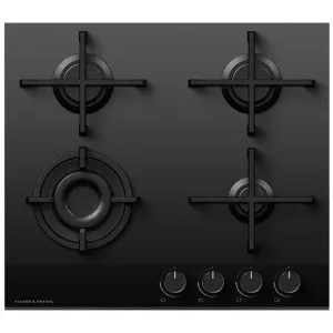 Fisher & Paykel Series 9 60cm Natural Gas Cooktop Black Glass CG604DNGGB4 by Fisher & Paykel, a Cooktops for sale on Style Sourcebook