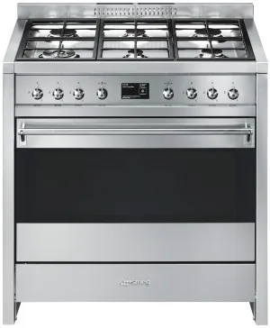 Smeg 90cm Classic Aesthetic Dual Fuel Freestanding Oven A11XPY-9 by Smeg, a Cooktops for sale on Style Sourcebook