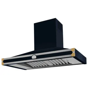La Cornue Cornufe 110cm Canopy Rangehood Dark Navy Blue with Polished Brass HS1DF21ET0 by La Cornue, a Rangehoods for sale on Style Sourcebook
