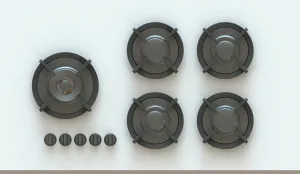 Pitt Enep 5 Burner Natural Gas Cooktop Professional Brass ENEP5PTNG by Pitt, a Cooktops for sale on Style Sourcebook