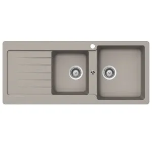 Abey Schock Typos 1 & 3/4 Right Hand Bowl Sink with Drainer - Concrete TD200CRH by Abey, a Kitchen Sinks for sale on Style Sourcebook
