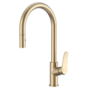 Oliveri Verona Pull out Goose Neck Mixer Tap Classic Gold VA306503CG-P by Oliveri, a Kitchen Taps & Mixers for sale on Style Sourcebook