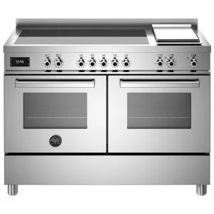 Bertazzoni 120cm Induction Cooktop & Griddle Plate Freestanding Double Oven PRO125I2EXT by Bertazzoni, a Cooktops for sale on Style Sourcebook