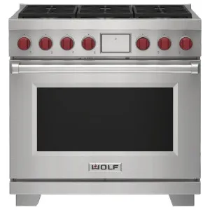 WOLF 91cm Freestanding Dual Fuel Oven/Stove with 6 Burners - LPG Gas ICBDF36650SPLPG by Wolf, a Cooktops for sale on Style Sourcebook